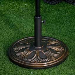 image-Outsunny 13KG Round Parasol Base Heavy Duty Cement Stand Umbrella Holder Bronze