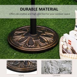 image-Outsunny 13KG Round Parasol Base Heavy Duty Cement Stand Umbrella Holder Bronze