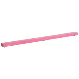 image-HOMCOM Balance Beam Trainer Fold Performance Gymnastics Suede Pink Home