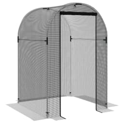 image-Outsunny Fruit Cage, Plant Protection Tent, 1.2 x 1.2 x 1.9m, Black