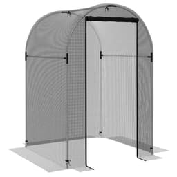 image-Outsunny Fruit Cage, Plant Protection Tent, 1.2 x 1.2 x 1.9m, Black