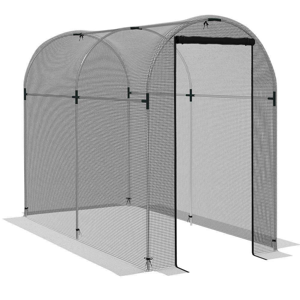 image-Outsunny Fruit Cage, Plant Protection Tent, 1.2 x 2.4 x 1.9m, Black