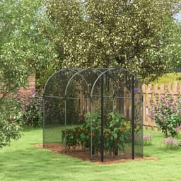 image-Outsunny Fruit Cage, Plant Protection Tent, 1.2 x 2.4 x 1.9m, Black
