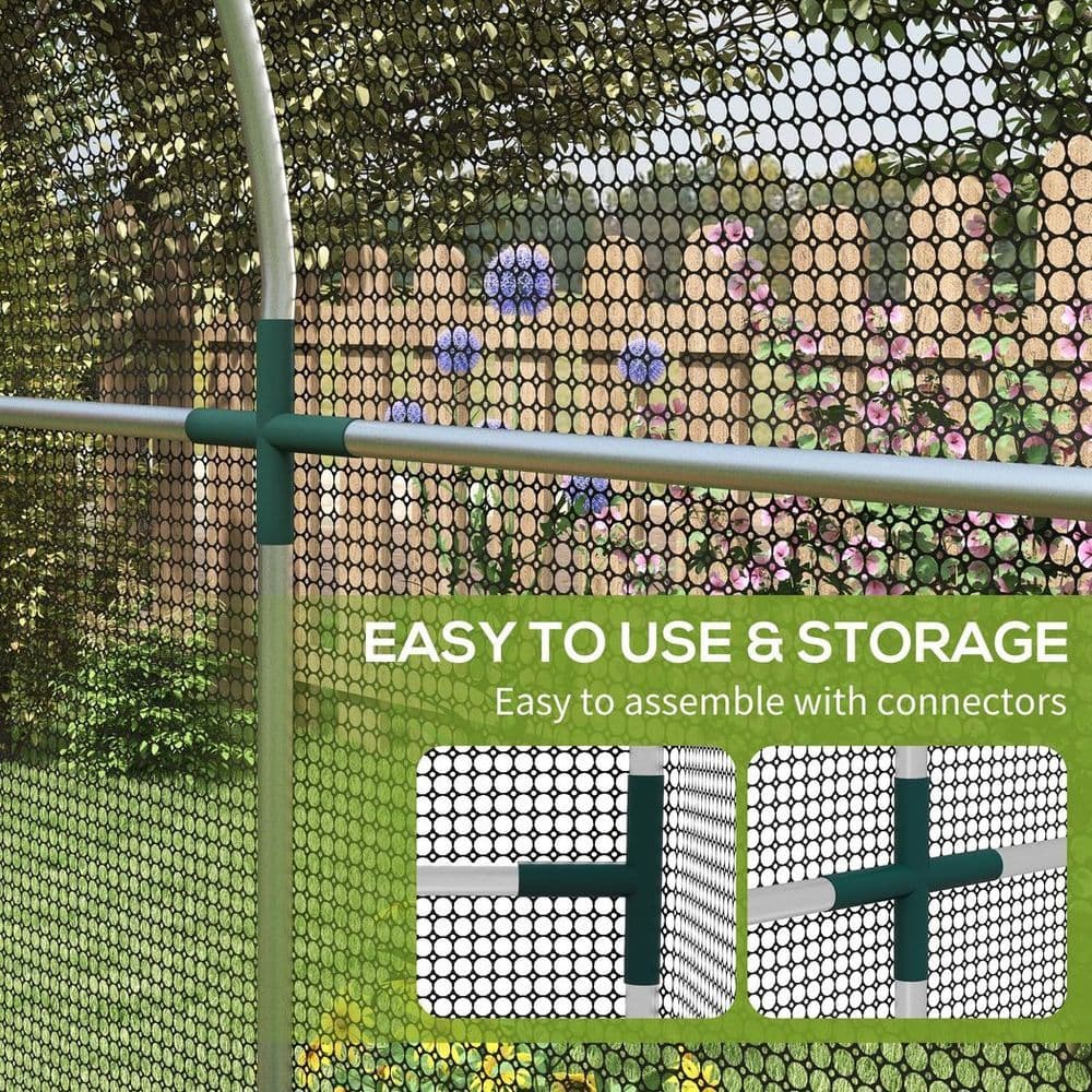image-Outsunny Fruit Cage, Plant Protection Tent, 1.2 x 2.4 x 1.9m, Black