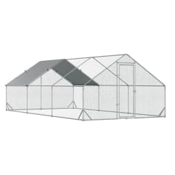 image-PawHut Walk In Chicken Run Large Galvanised Chicken Coop with Cover 6 x 3 x 2m