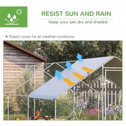 image-PawHut Walk In Chicken Run Large Galvanised Chicken Coop with Cover 6 x 3 x 2m