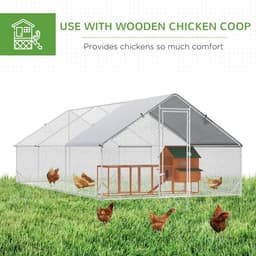 image-PawHut Walk In Chicken Run Large Galvanised Chicken Coop with Cover 6 x 3 x 2m