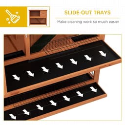 image-PawHut Wooden Rabbit Hutch Antiseptic Outdoor, for 1-2 Rabbits, Orange
