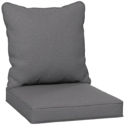 image-Outsunny One-piece Outdoor Back and Seat Cushion for Garden, Charcoal Grey