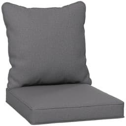 image-Outsunny One-piece Outdoor Back and Seat Cushion for Garden, Charcoal Grey