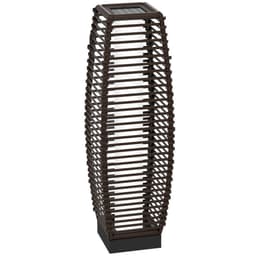 image-Outsunny Rattan Solar Floor Lamp with Auto On/Off LED Light for Porch Yard Brown