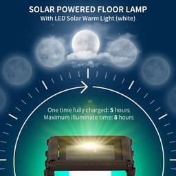 image-Outsunny Rattan Solar Floor Lamp with Auto On/Off LED Light for Porch Yard Brown