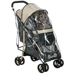 image-PawHut Pet Stroller for XS and S Dogs with Rain Cover - Khaki