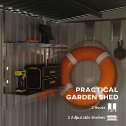 image-Outsunny 5 x 7FT Garden Shed with Foundation Lean to Metal Tool Shed White