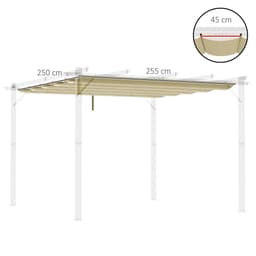image-Outsunny Pergola Shade Cover Replacement Canopy for 3 x 3(m) Pergola, Beige