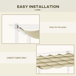 image-Outsunny Pergola Shade Cover Replacement Canopy for 3 x 3(m) Pergola, Beige