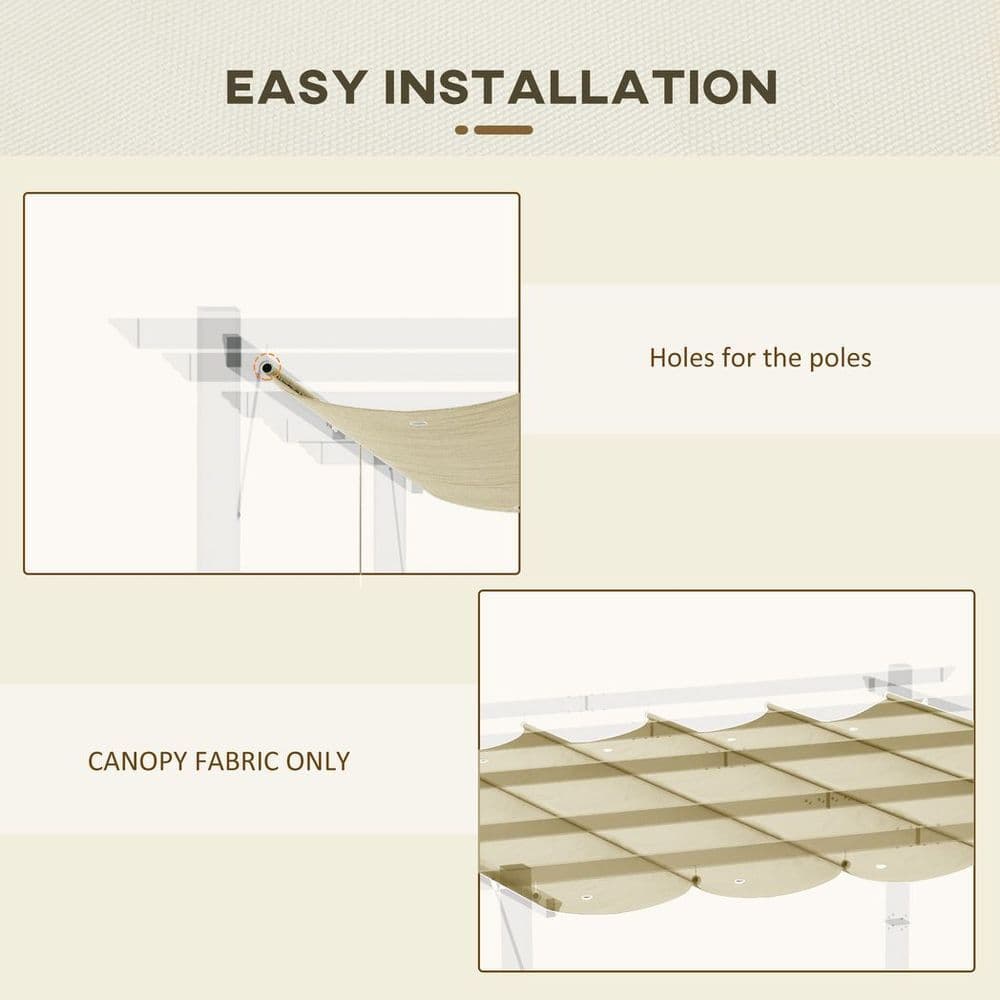 image-Outsunny Pergola Shade Cover Replacement Canopy for 3 x 3(m) Pergola, Beige