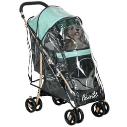 image-PawHut Pet Stroller for XS and S Dogs with Rain Cover - Green
