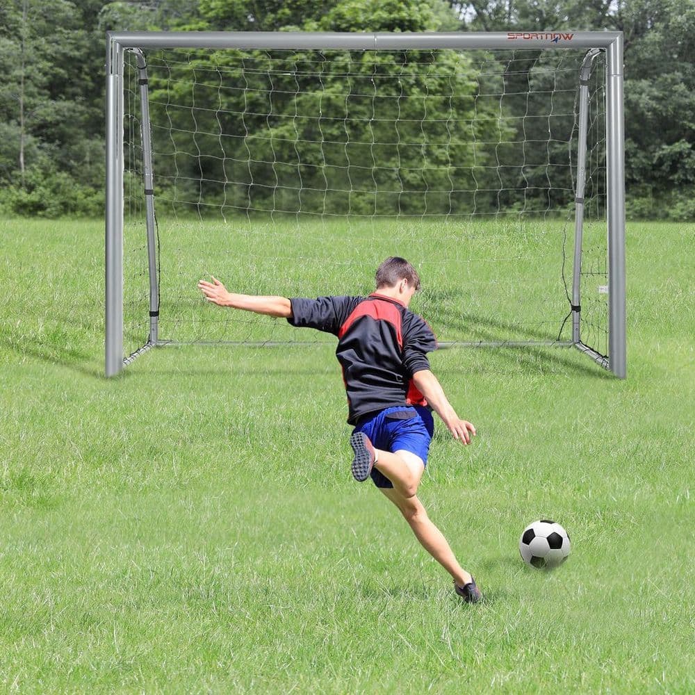 image-SPORTNOW 8ft x 5ft Football Goal, Simple Set Up Football Training Net