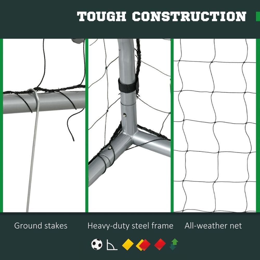 image-SPORTNOW 8ft x 5ft Football Goal, Simple Set Up Football Training Net