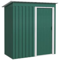 image-Outsunny 5 x 3ft Garden Storage Shed Sliding Door Sloped Roof Tool Green