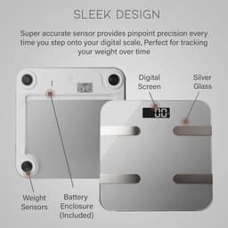 image-Aquarius 16 in 1 Health Bluetooth Smart Body Analysis Weighing Scale, Silver