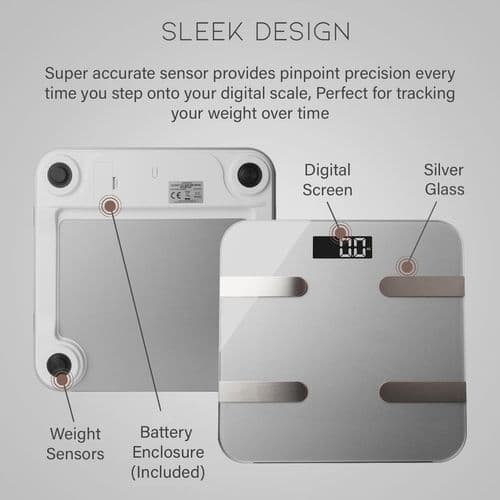 image-Aquarius 16 in 1 Health Bluetooth Smart Body Analysis Weighing Scale, Silver