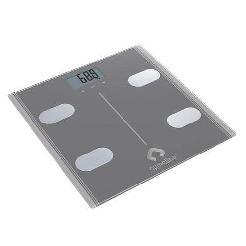 image-Gymcline Body Analysis Scale w/ BMI Report & Calorie Intake Guide, Space Grey