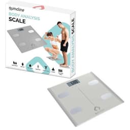image-Gymcline Body Analysis Scale w/ BMI Report & Daily Calorie Intake Guide, Silver