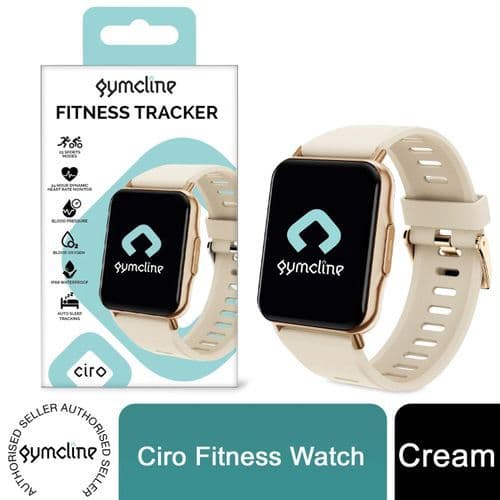 image-Gymcline Ciro Fitness Tracker w/ 25 Sports Modes & IP68 Water Protection, Cream