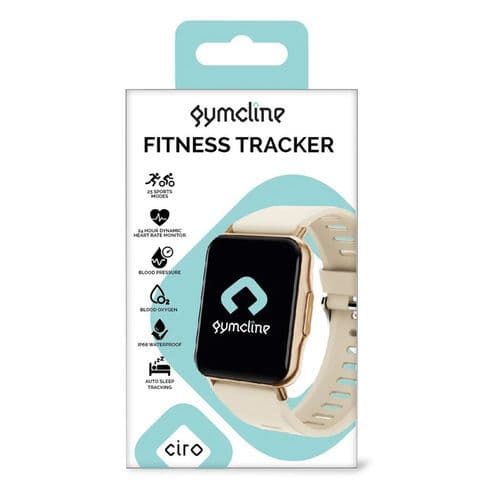 image-Gymcline Ciro Fitness Tracker w/ 25 Sports Modes & IP68 Water Protection, Cream