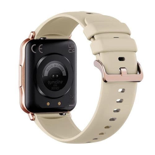 image-Gymcline Ciro Fitness Tracker w/ 25 Sports Modes & IP68 Water Protection, Cream