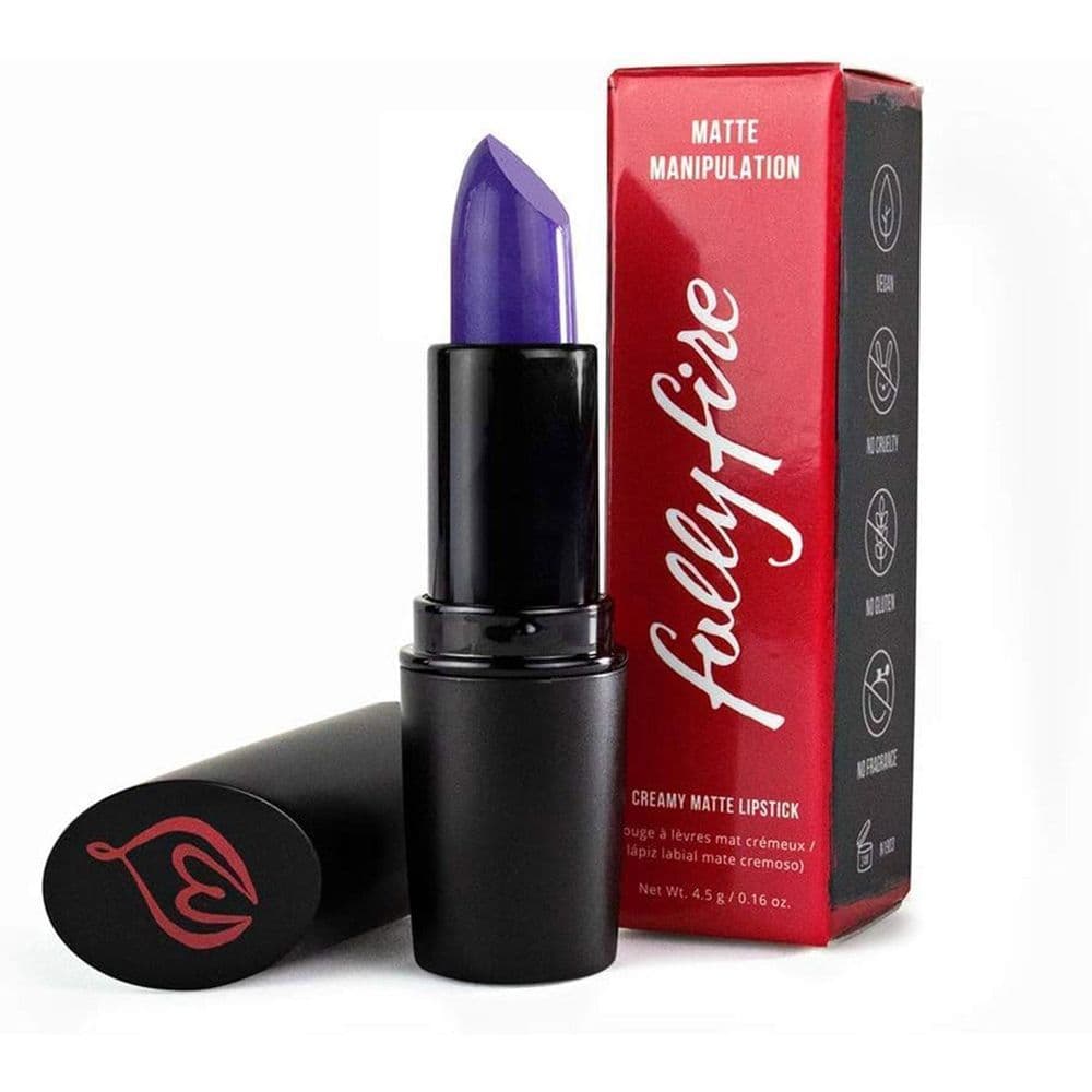 image-Folly Fire Creamy Matte Manipulation Matte Lipstick in Kino no, Royal Purple