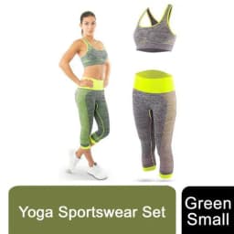 image-Aquarius Fitness Women Yoga Sportswear Set Green Small