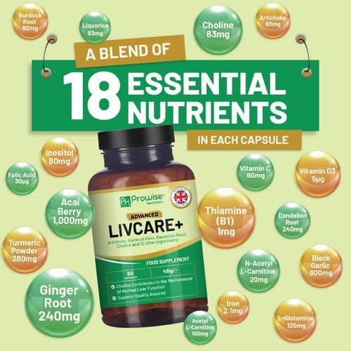 image-Prowise Advanced Livcare+ 60 Capsules Liver Cleanse Detox and Repair for men and women