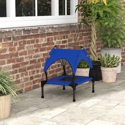 image-PawHut Cooling Raised Dog Bed w/ Breathable Mesh, for Mini, S Dogs - Dark Blue