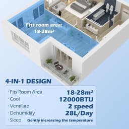 image-HOMCOM 12,000 BTU Portable Air Conditioner with 28m², Sleep Mode, Dehumidifier