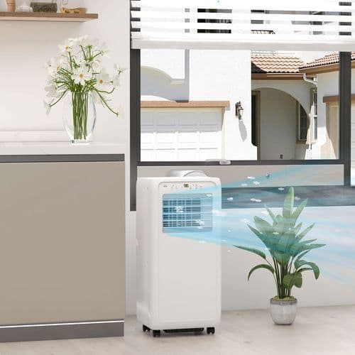 image-HOMCOM 7,000 BTU Portable Air Conditioner with 15m², Dehumidifier, Timer