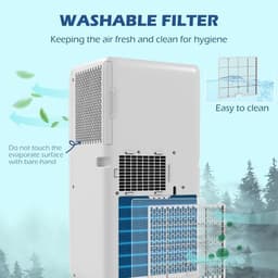 image-HOMCOM 7,000 BTU Portable Air Conditioner with 15m², Dehumidifier, Timer