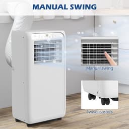 image-HOMCOM 7,000 BTU Portable Air Conditioner with 15m², Dehumidifier, Timer