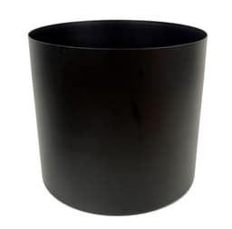 image-Leaf Metal Planter Plant Pot Black 20 x 18cm