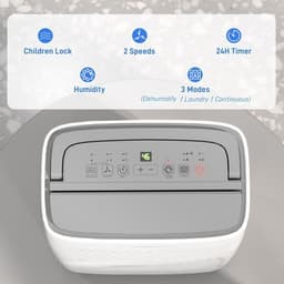 image-HOMCOM 16L Dehumidifier with Filter, 5.5L Water Tank, Auto Defrost, Timer