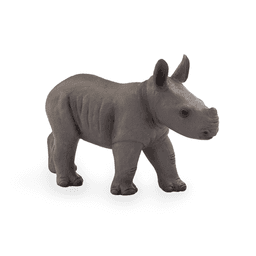 image-Rhino Baby Standing Toy Realistic Wildlife Model