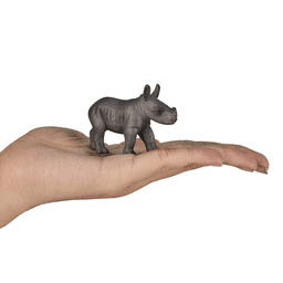 image-Rhino Baby Standing Toy Realistic Wildlife Model