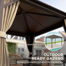 image-Outsunny 3x3(m) Hardtop Gazebo Outdoor Shelter with Aluminium Frame
