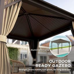 image-Outsunny 3x3(m) Hardtop Gazebo Outdoor Shelter with Aluminium Frame