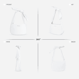 image-Women's Vegan Leather Hobo Handbag, Small Shoulder Purse with Zipper - White