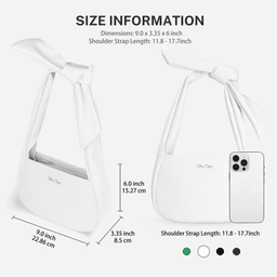 image-Women's Vegan Leather Hobo Handbag, Small Shoulder Purse with Zipper - White