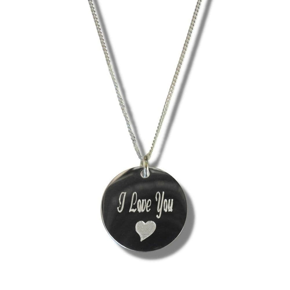 image-I Love You Disc Necklace & Heart Symbol
