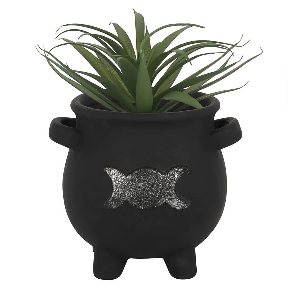 image-Triple Moon Cauldron Terracotta Plant Pot